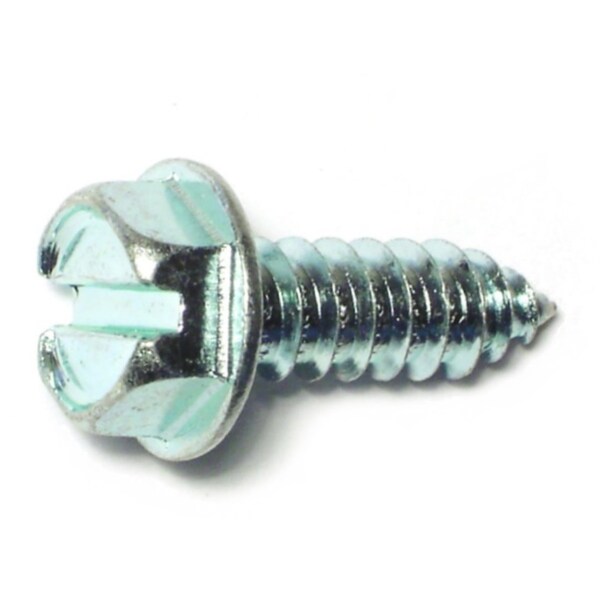 Midwest Fastener Sheet Metal Screw, #14 x 3/4 in, Zinc Plated Steel Flange Hex Head Slotted Drive, 10 PK 31427 - main